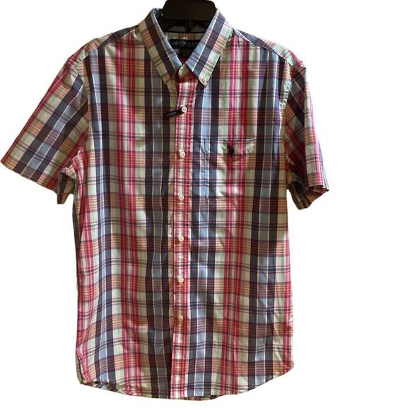 U.S. Polo Assn. Men's M Plaid Short Sleeve Button-Down Shirt Multicolor​ - Picture 1 of 4